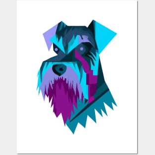 Synthwave Schnauzer Snoot Posters and Art